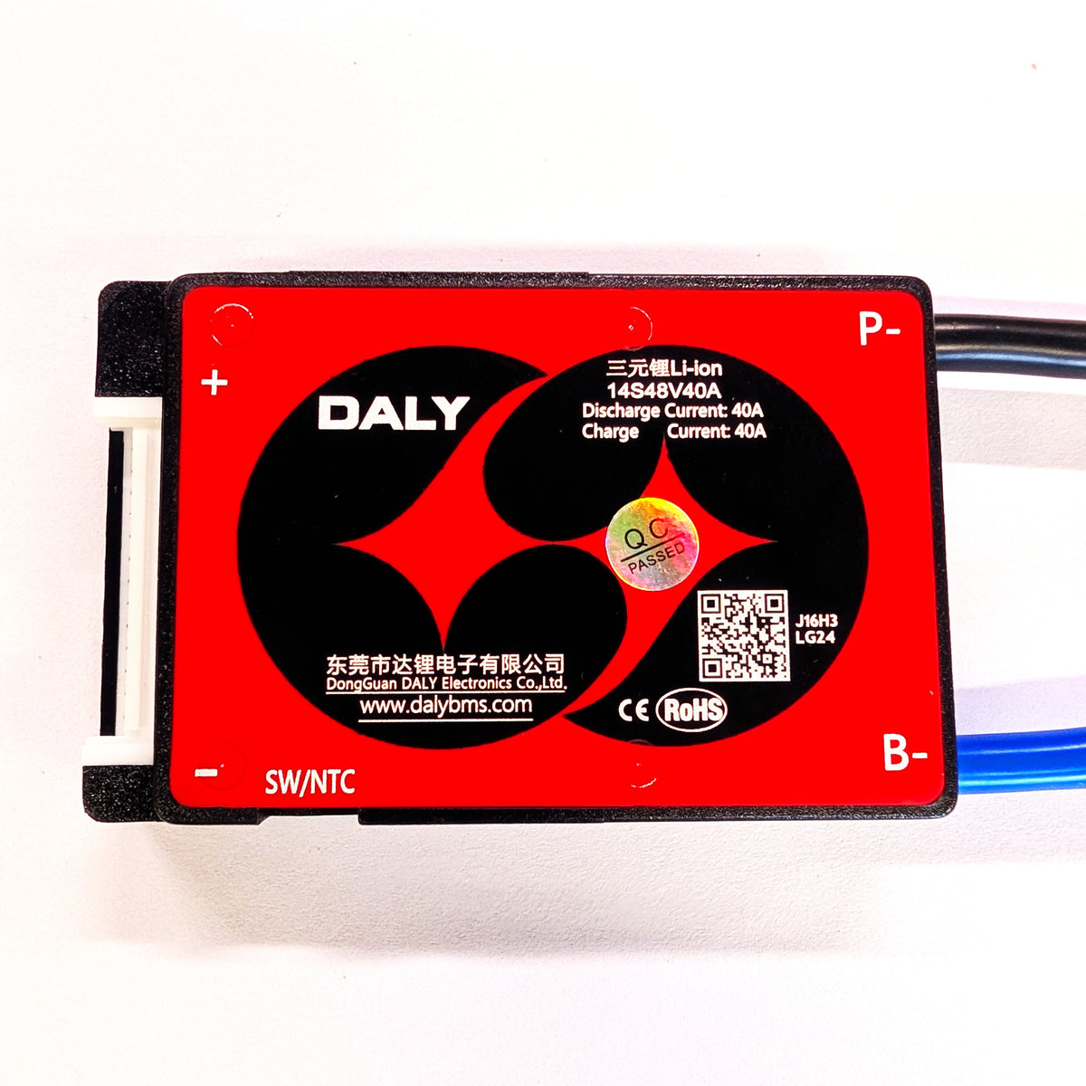 BMS - DALY 14S 40A Lithium Ion - 52V with Temp Probe + Switch Wires
