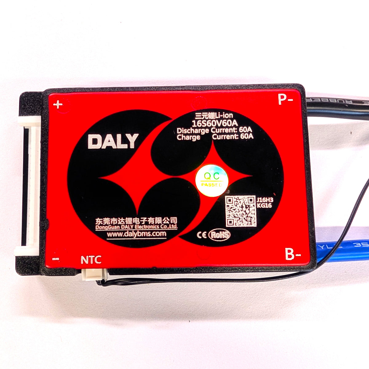 BMS - DALY 16S 60A Lithium Ion - Compact 60V with Temp Probe