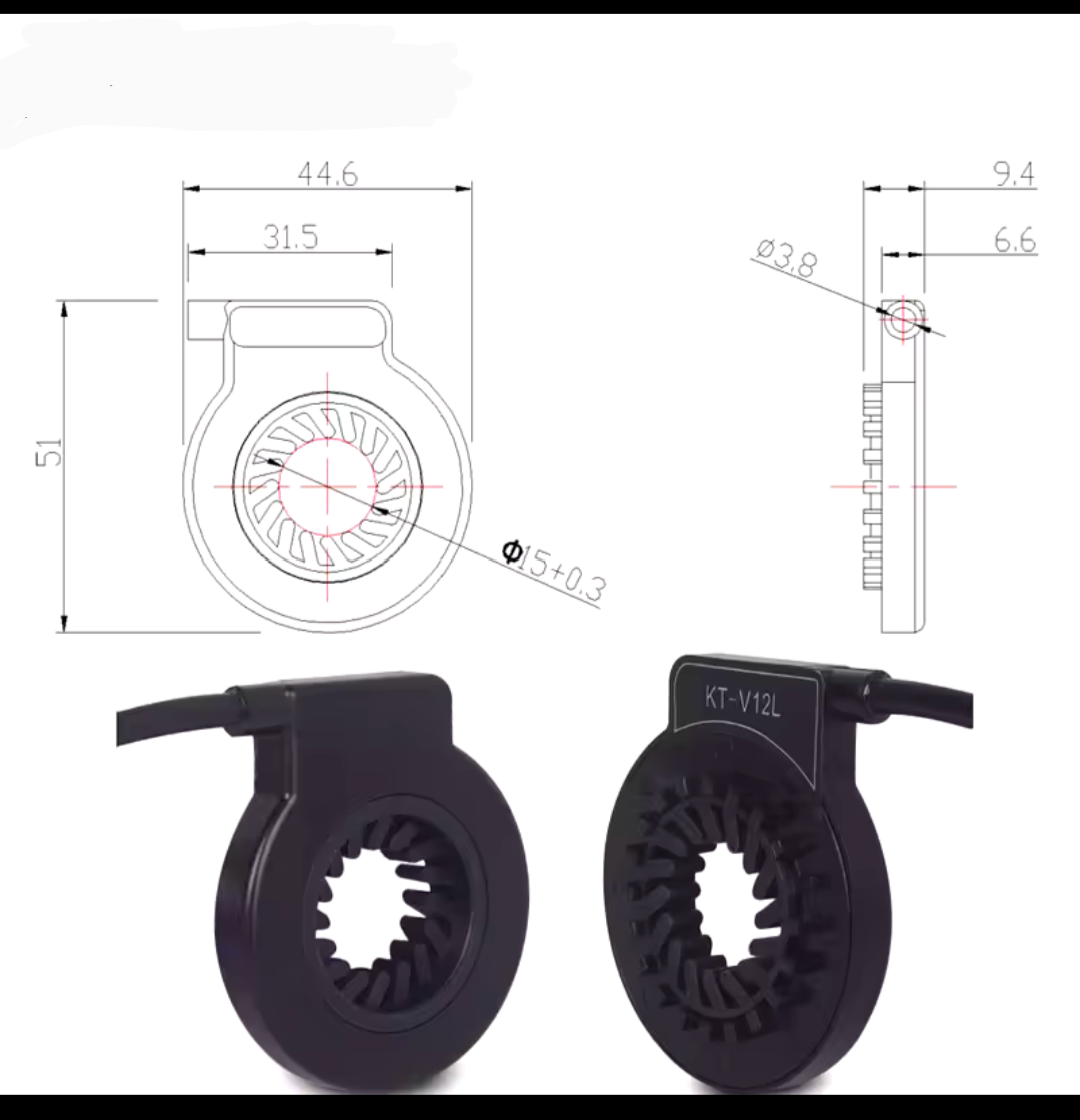PAS (Pedal Assist Sensor) - Splined Connection - KTV12L