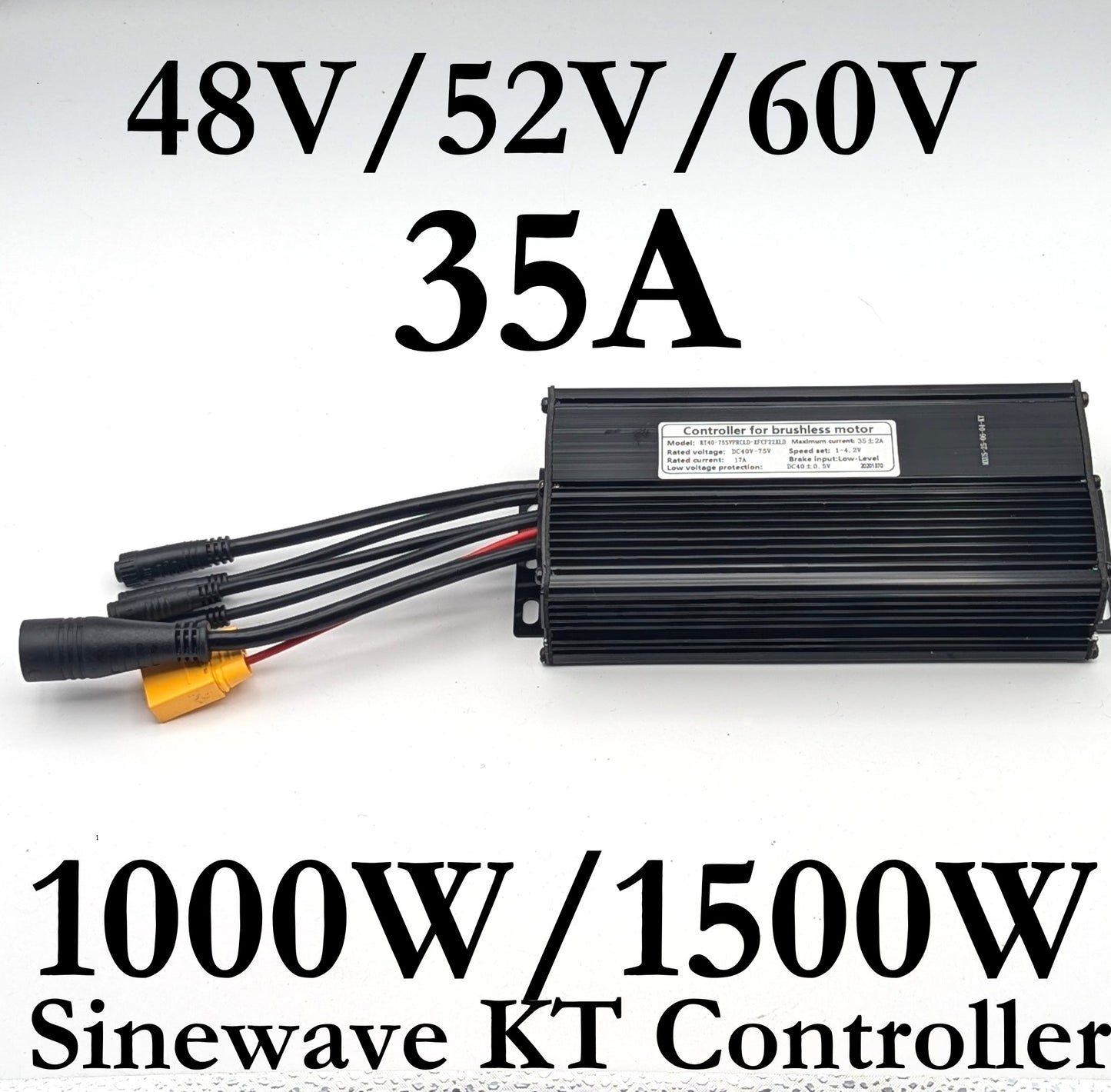 1000W / 1500W KT Motor Controller - 48V / 52V / 60V - 35A Sine Wave Waterproof