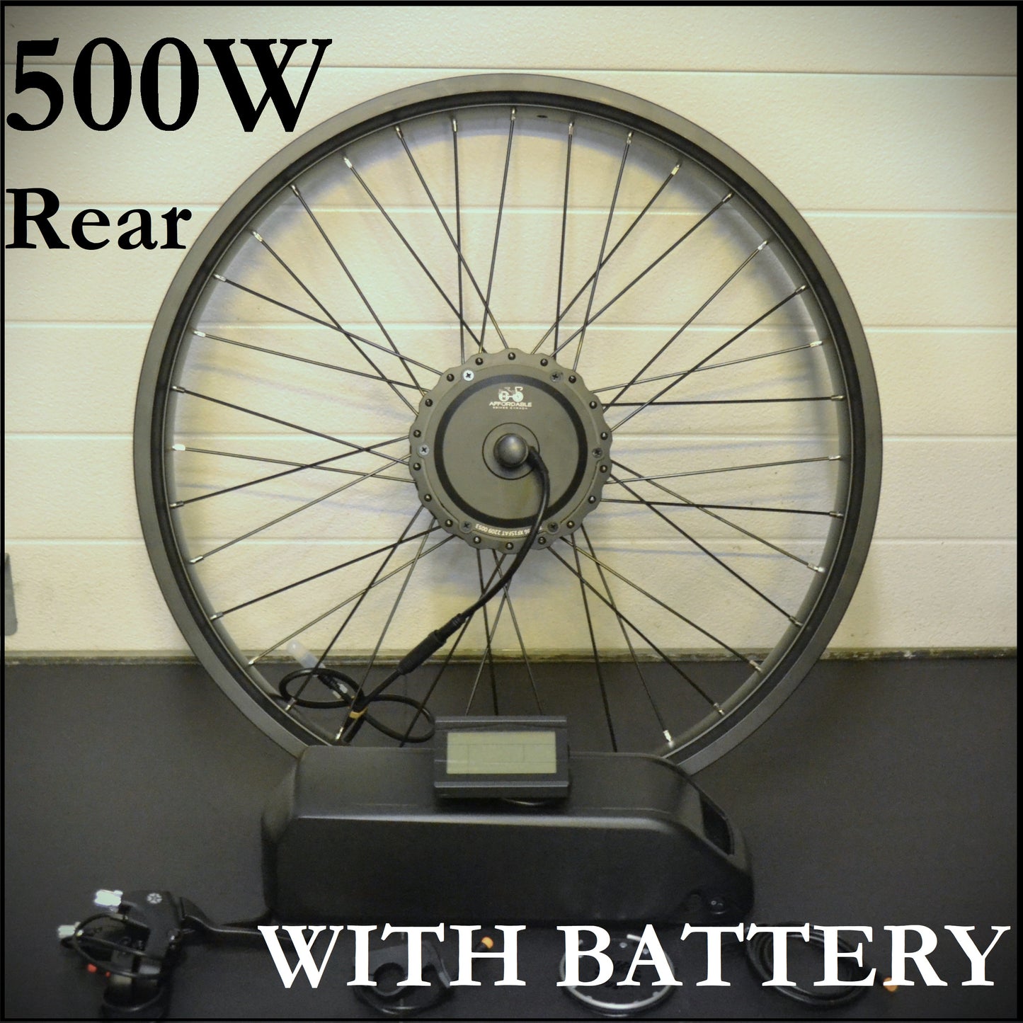 Rear 500W Hub Motor Kit w Battery - Built in Controller!