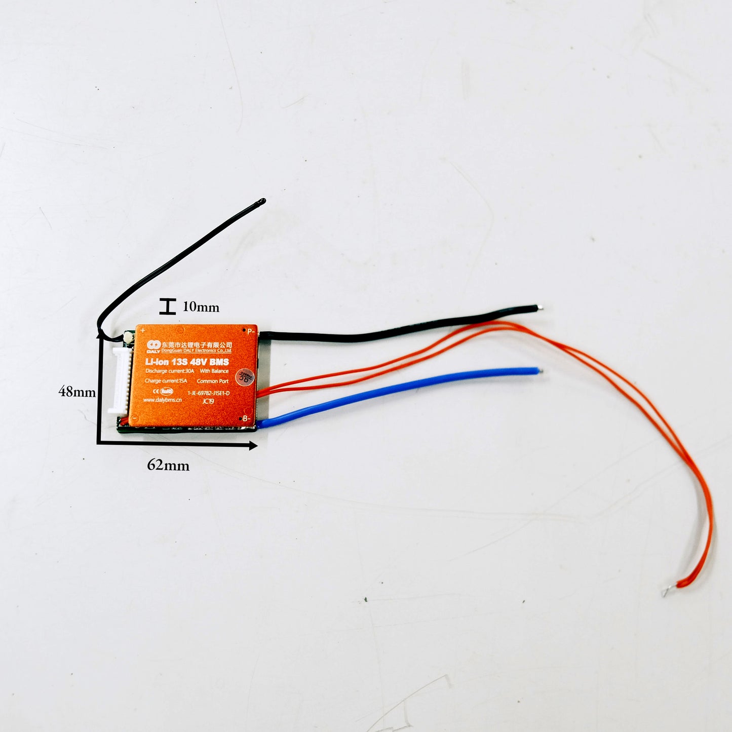 13S 30A Small Size DALY BMS - w Temp Probe + Switch Wires