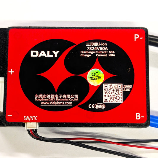 BMS - DALY 7S 60A Lithium Ion - 24V with switch + temp probe