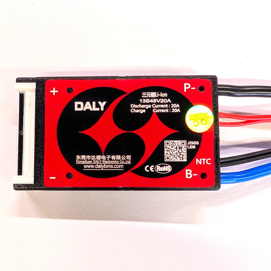 BMS - DALY 13S 20A Lithium Ion - Mini 48V with Temp Probe + Switch Wires