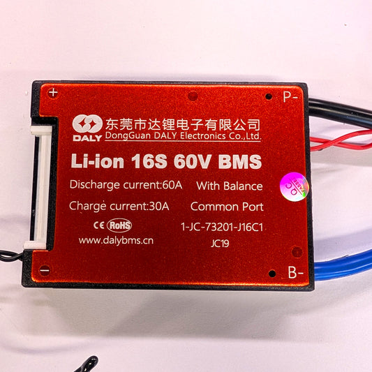 BMS - DALY 16S 60A Lithium Ion - 60V with Temp Probe + Switch Wires