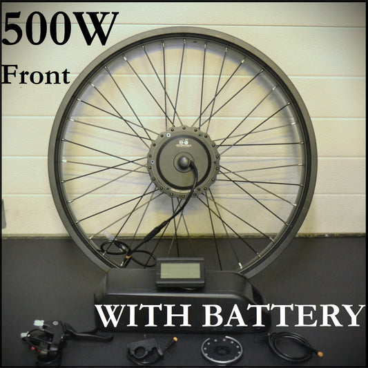 Front 500W Hub Motor Kit w Battery - Built in Controller!