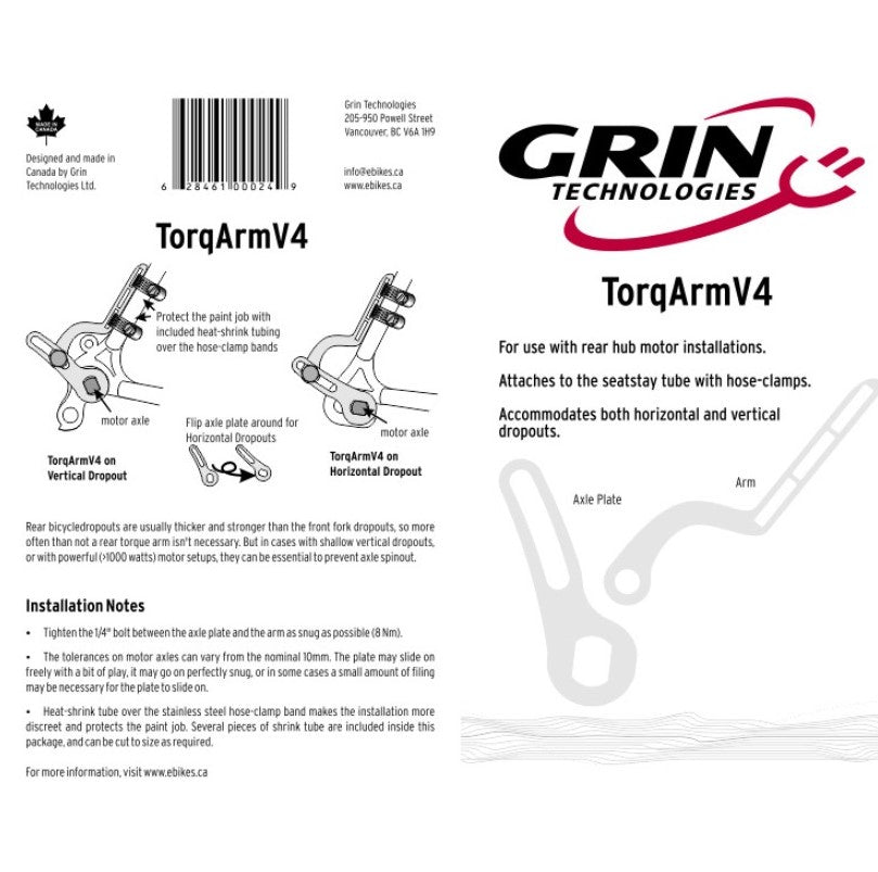 Bras de couple - Grin Technologies TorqArmV4