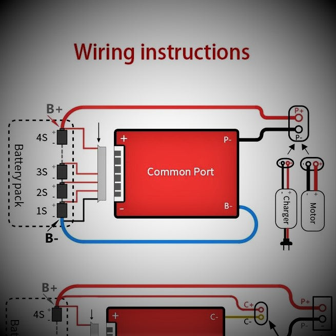 13S 40A - 48V BMS DALY w Switch Wires