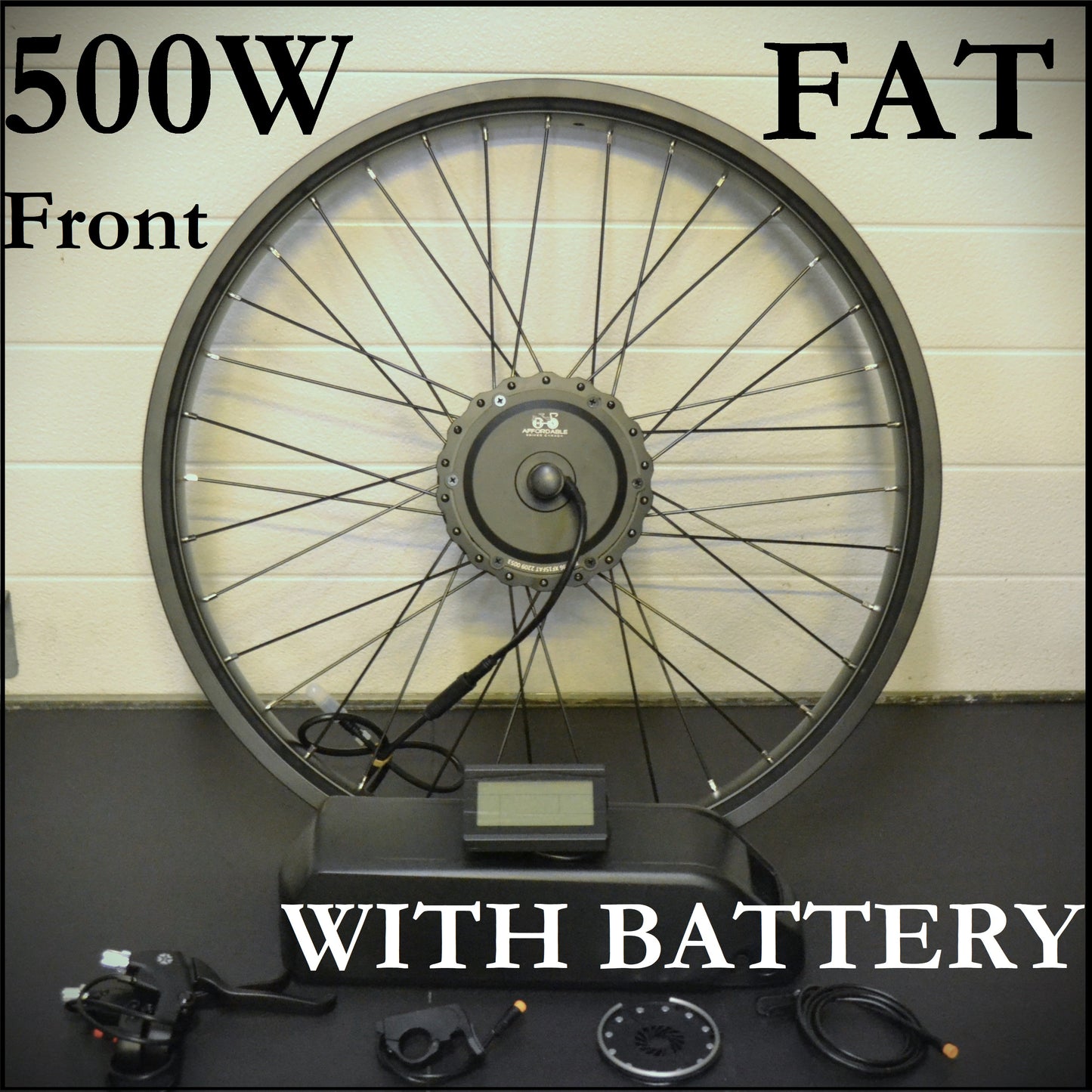 Kit moteur moyeu à engrenages avant FAT 26'' 500 W avec batterie